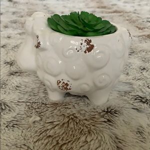 Decorative table top sheep fake plant.